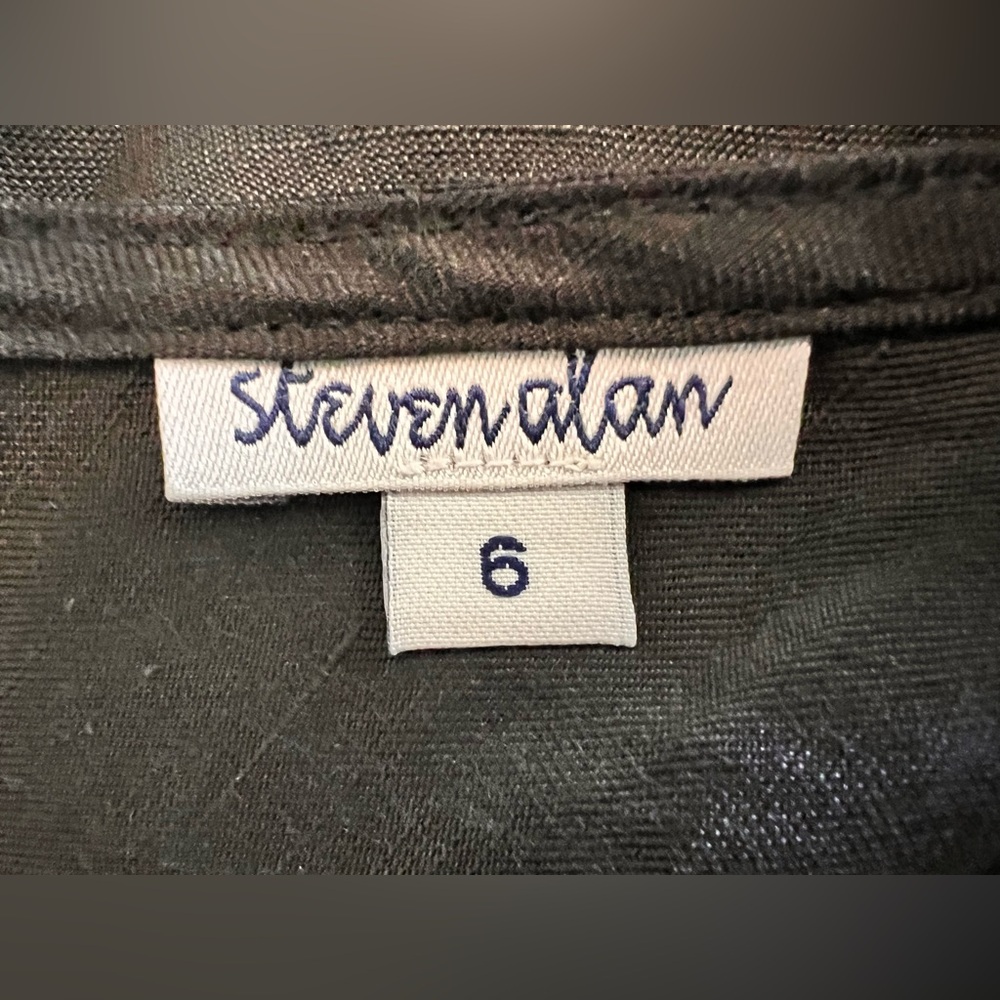 STEVEN ALAN Sz 6 Black Linen Tristan Mini Dress - Picture 12 of 12